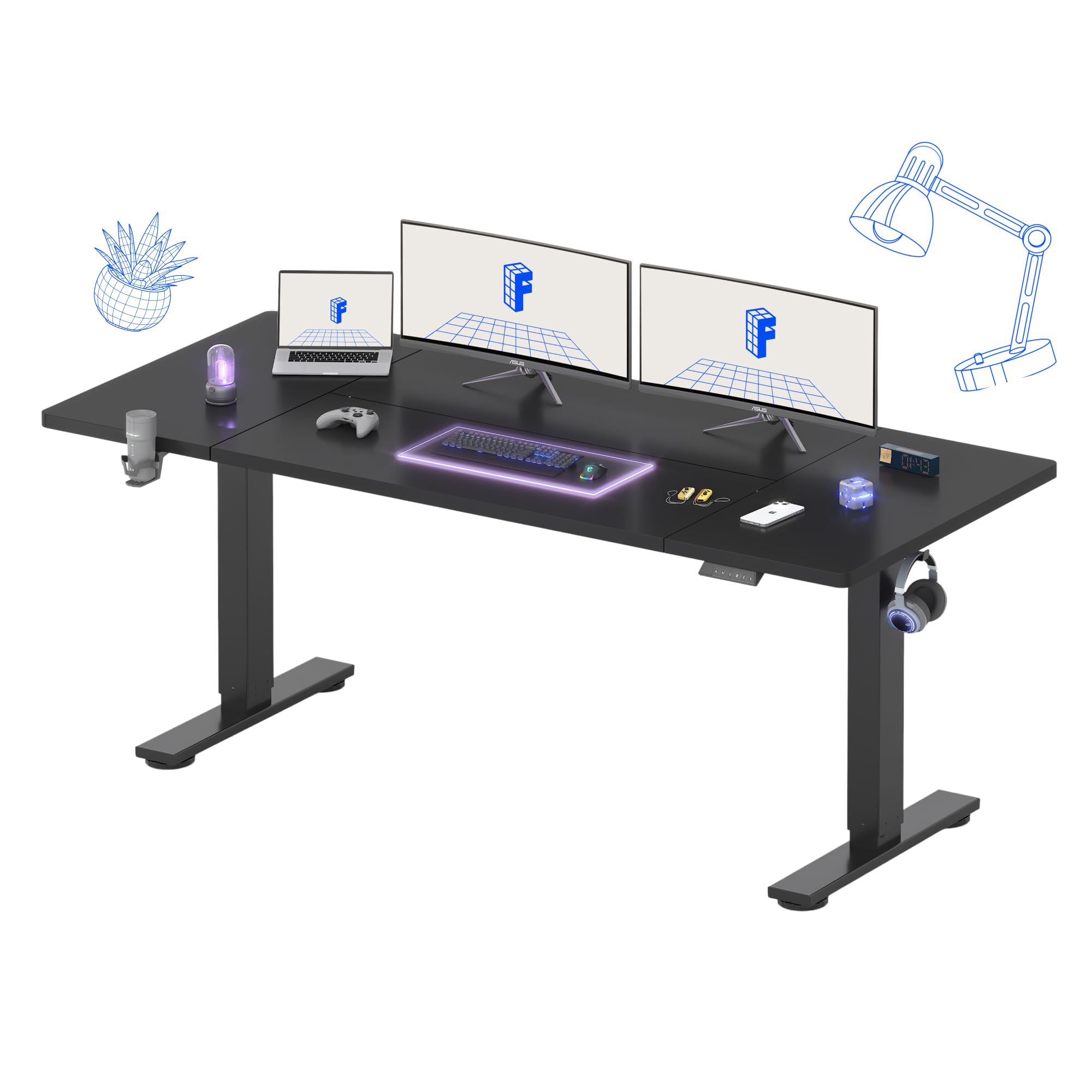 Amazon.com: FLEXISPOT 71x32 Inch Electric Large Standing Desk for